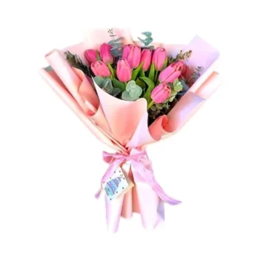 Buqete me 10 tulipna roze