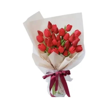 Buqete me 8 tulipane te kuqe